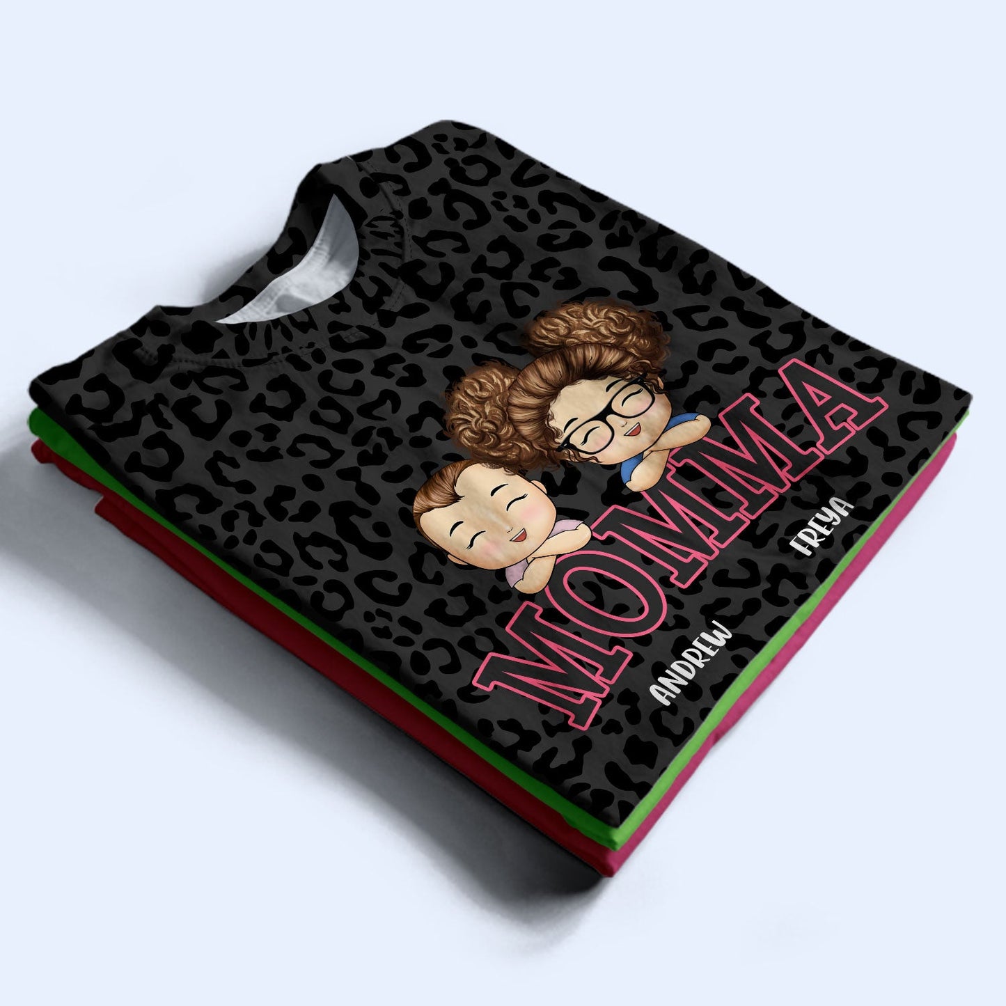 Leopard Mama Title - Birthday, Loving Gift For Mom, Mother, Grandma, Grandmother - Personalized Full Print T Shirt