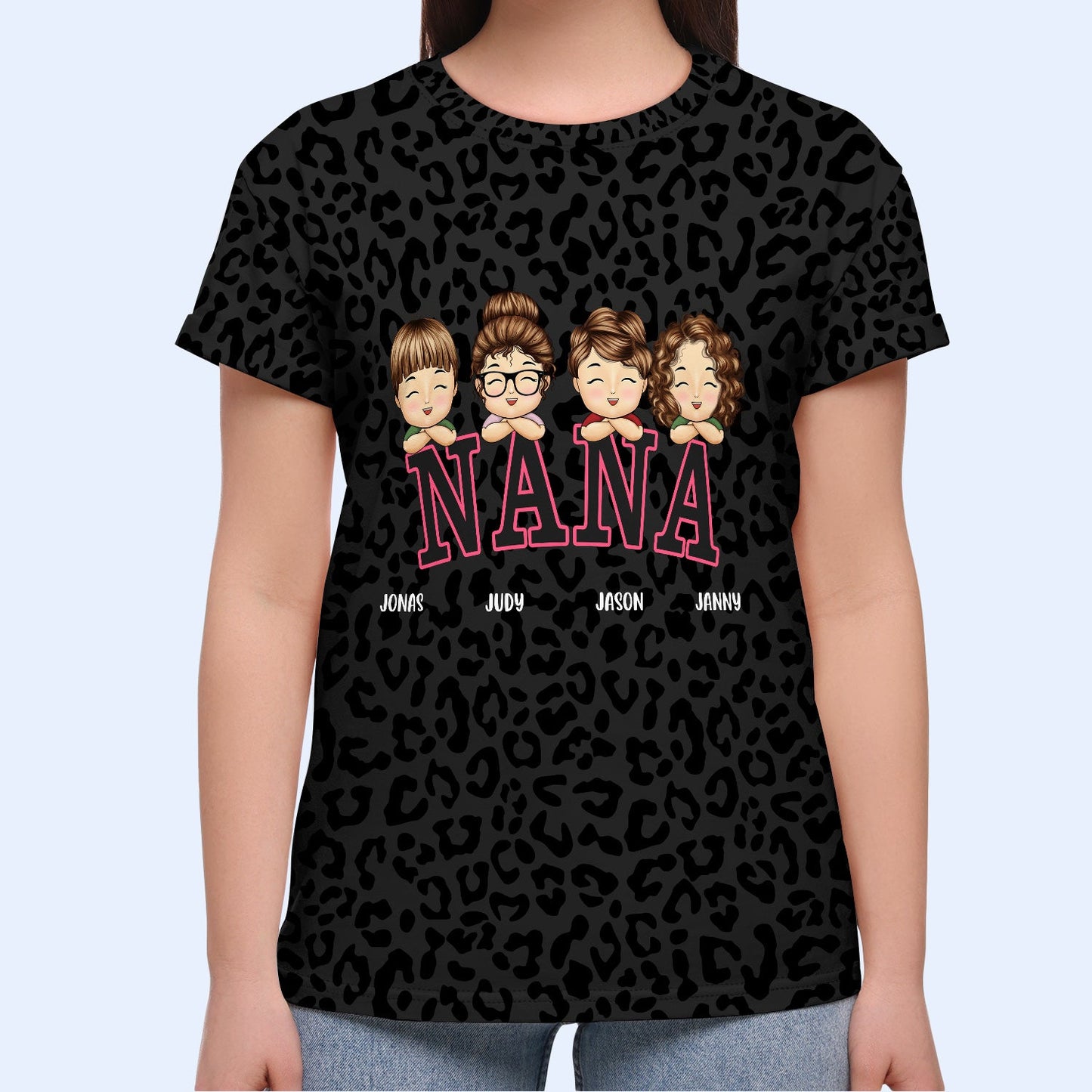 Leopard Mama Title - Birthday, Loving Gift For Mom, Mother, Grandma, Grandmother - Personalized Full Print T Shirt