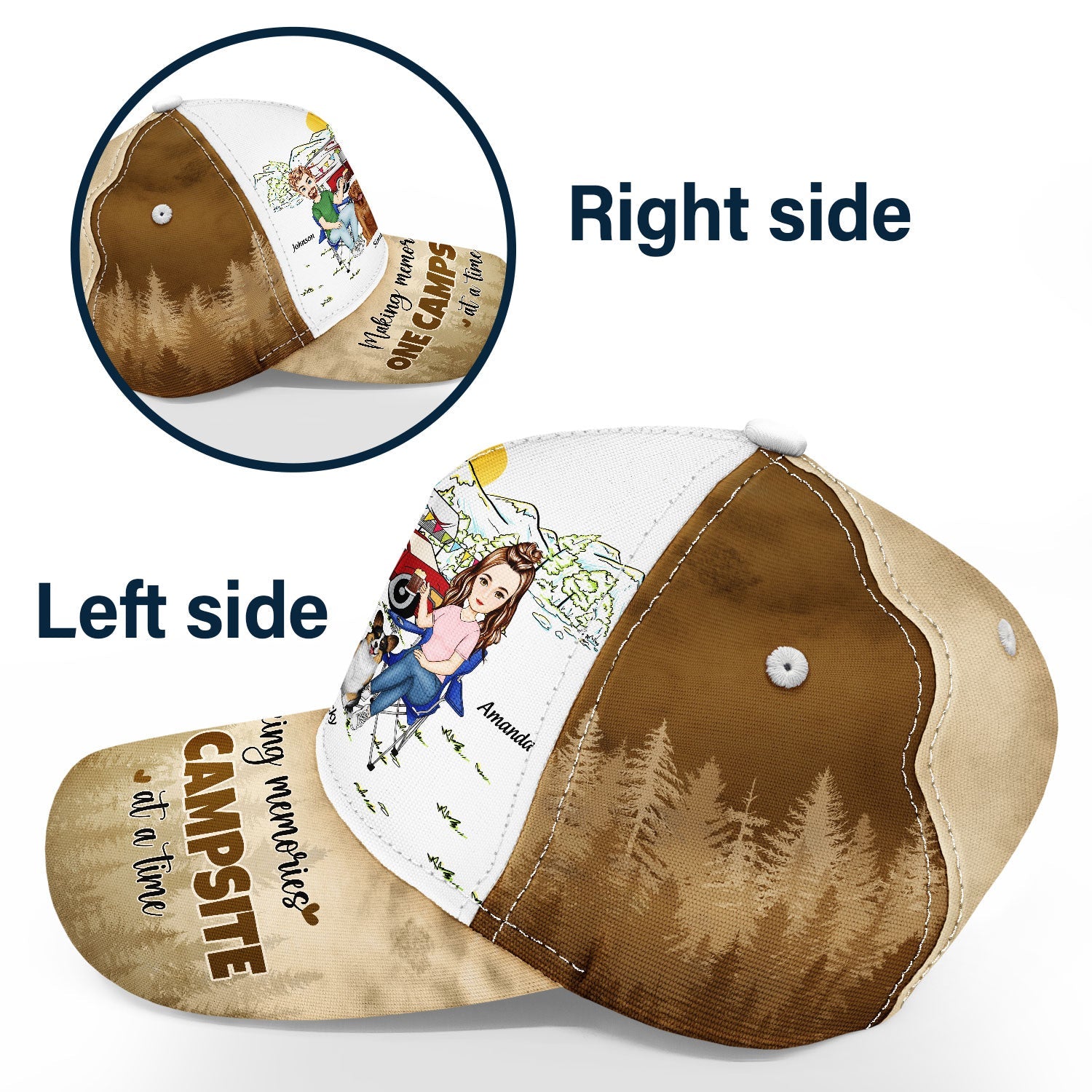 Happy Campers - Gift For Couples Love Camping With Dog - Personalized Classic Cap