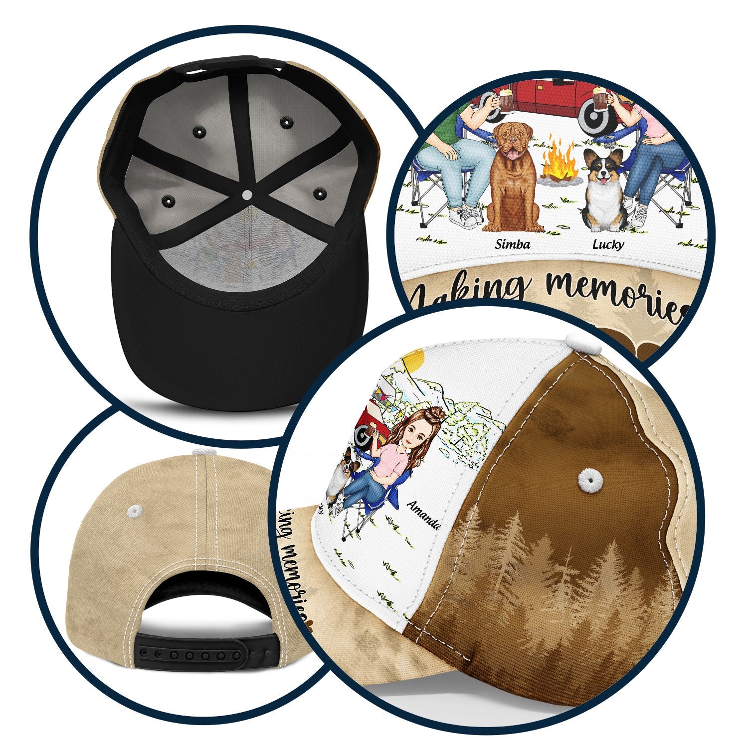 Happy Campers - Gift For Couples Love Camping With Dog - Personalized Classic Cap