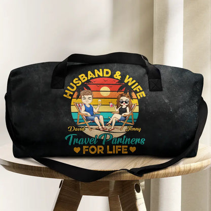 Husband & Wife Travel Partners For Life Beach Traveling Couple - Personalized Duffle Bag