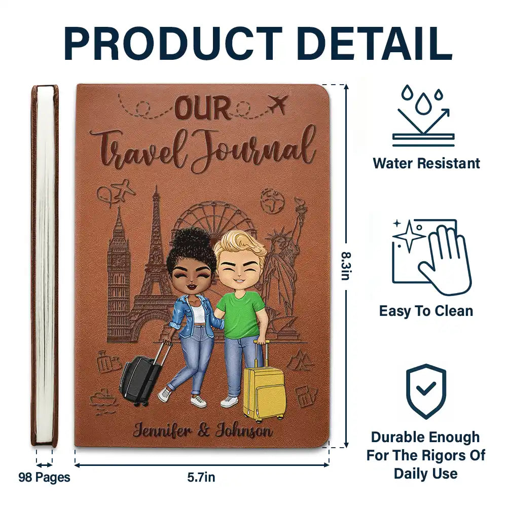 Our Adventure Book Travel Couples - Personalized Leather Journal