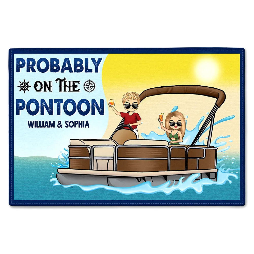 Couple Probably On The Pontoon - Personalized Doormat