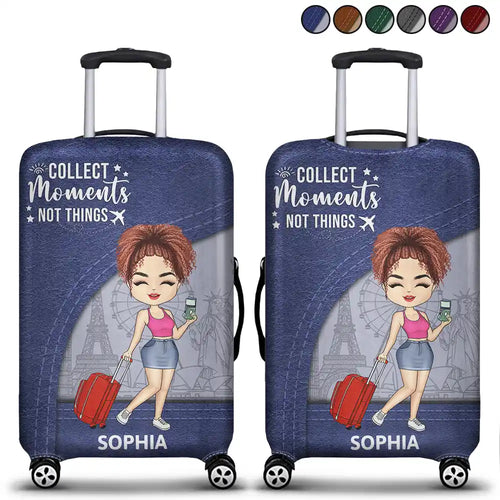Collect Moments Not Things - Personalized Luggage Cover