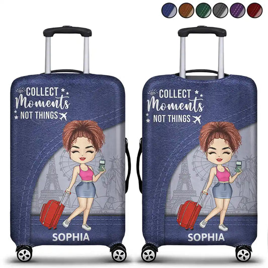 Collect Moments Not Things - Personalized Luggage Cover