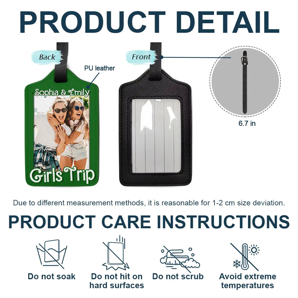 Custom Photo Girls Trip - Personalized Luggage Tag