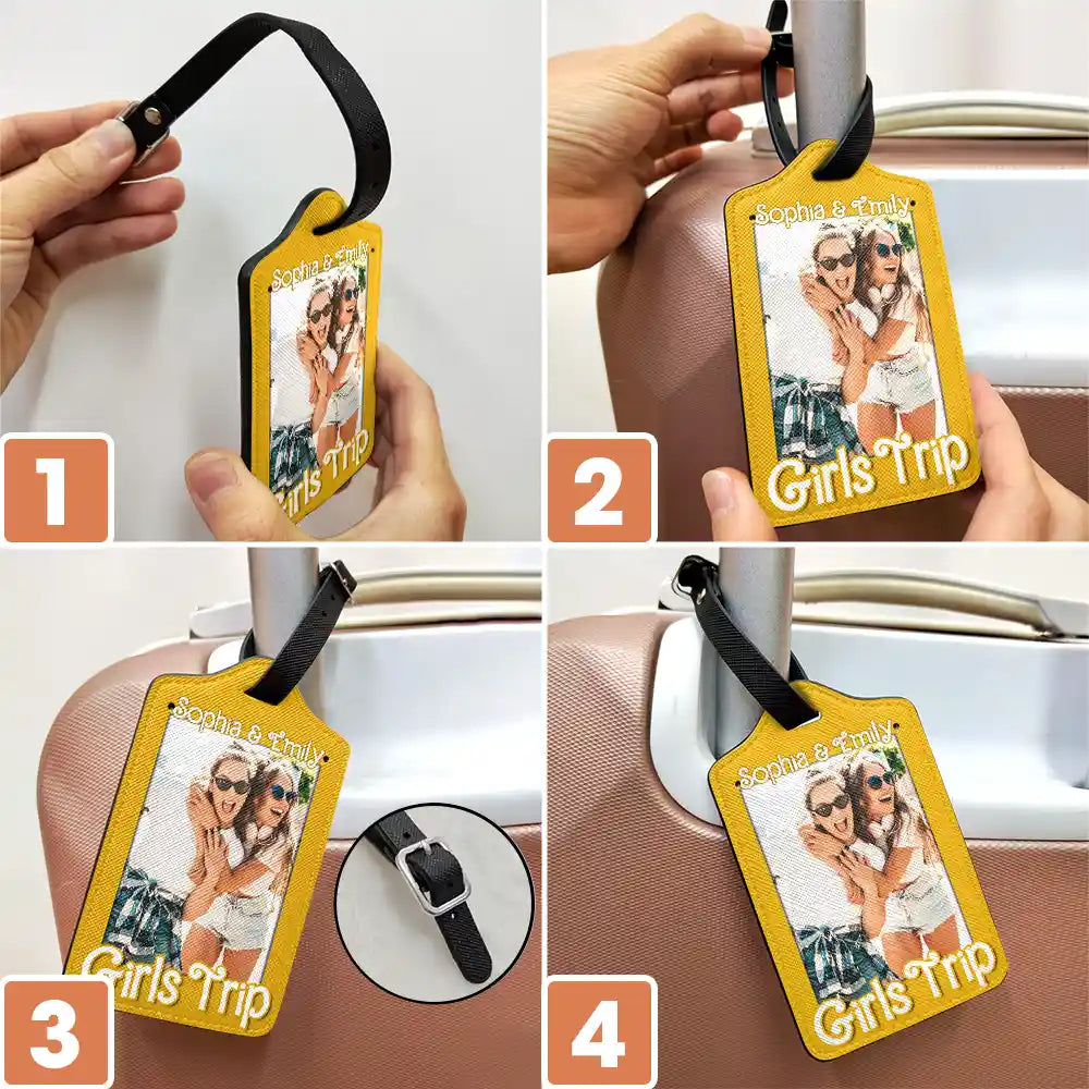 Custom Photo Girls Trip - Personalized Luggage Tag