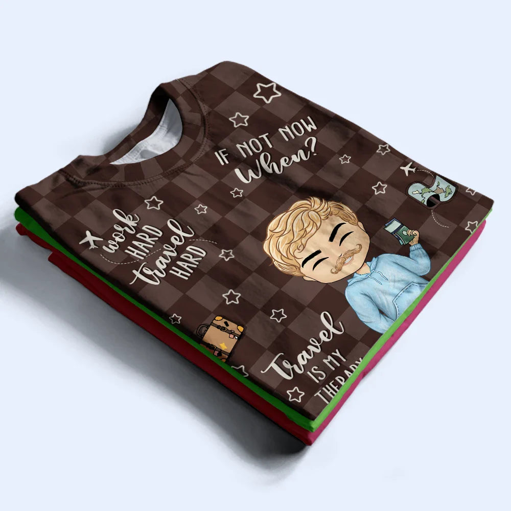 Travel Is My Therapy - Personalized Full Print T Shirt