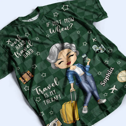 Travel Is My Therapy - Personalized Full Print T Shirt