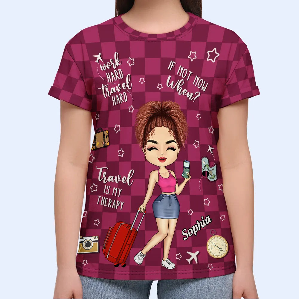 Travel Is My Therapy - Personalized Full Print T Shirt