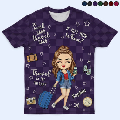 Travel Is My Therapy - Personalized Full Print T Shirt