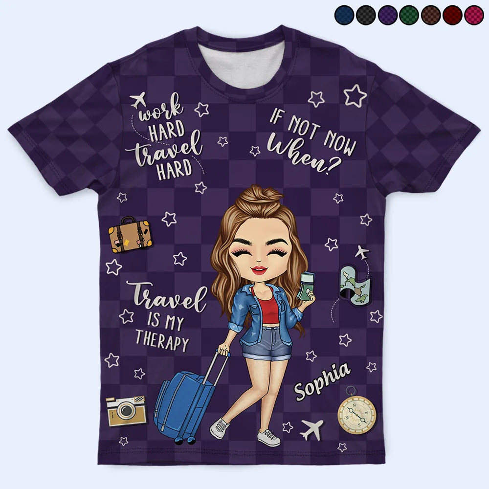 Travel Is My Therapy - Personalized Full Print T Shirt