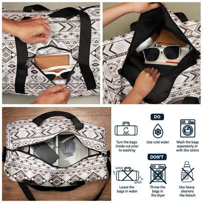 Monogram Name Tribal Pattern - Personalized Duffle Bag