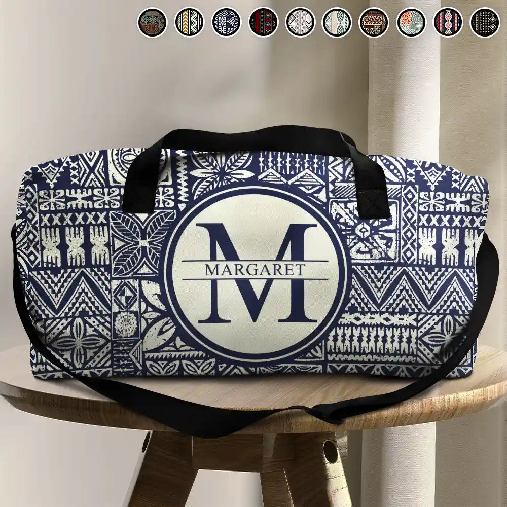 Monogram Name Tribal Pattern - Personalized Duffle Bag