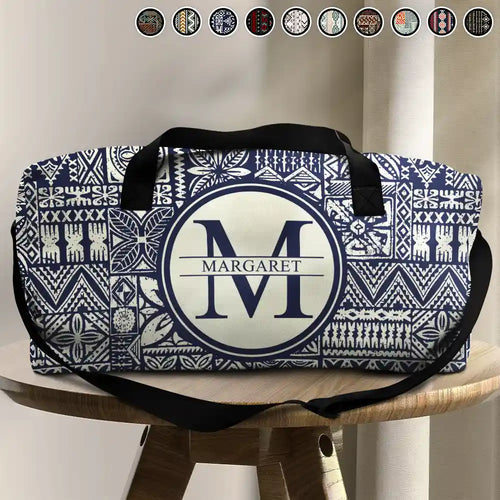 Monogram Name Tribal Pattern - Personalized Duffle Bag