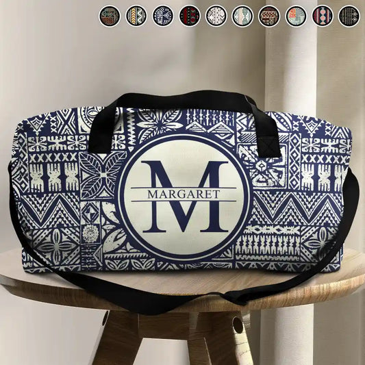 Monogram Name Tribal Pattern - Personalized Duffle Bag