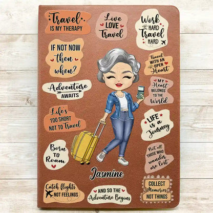 Life Is A Journey Travel Lovers - Personalized Leather Journal