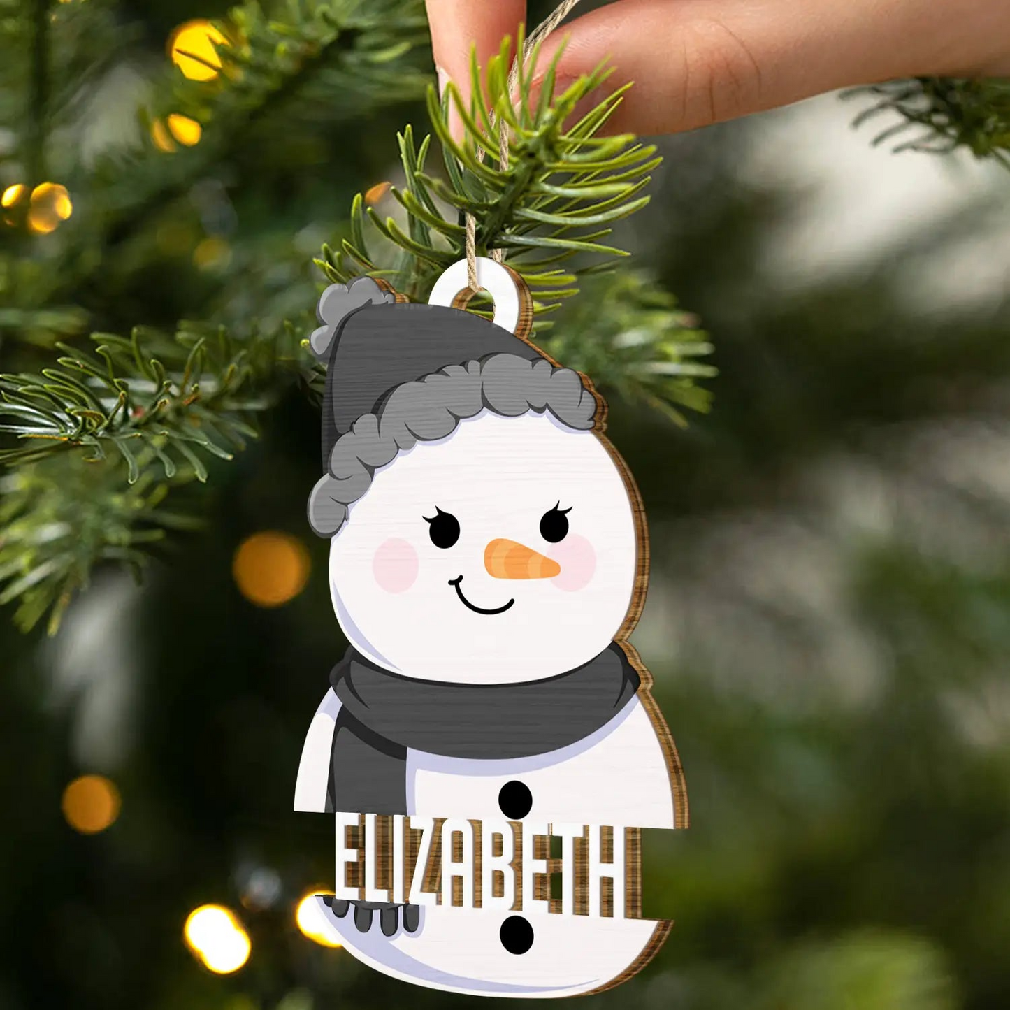 Snowman Character - Personalized Wooden Cutout Ornament