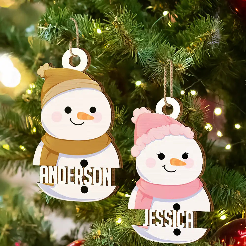 Snowman Character - Personalized Wooden Cutout Ornament