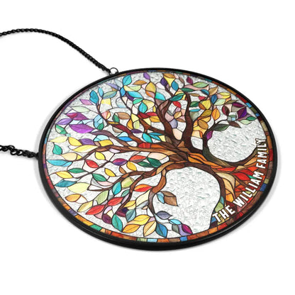 Family Tree Of Life - Personalized Stained Acrylic Window Hanging Suncatcher