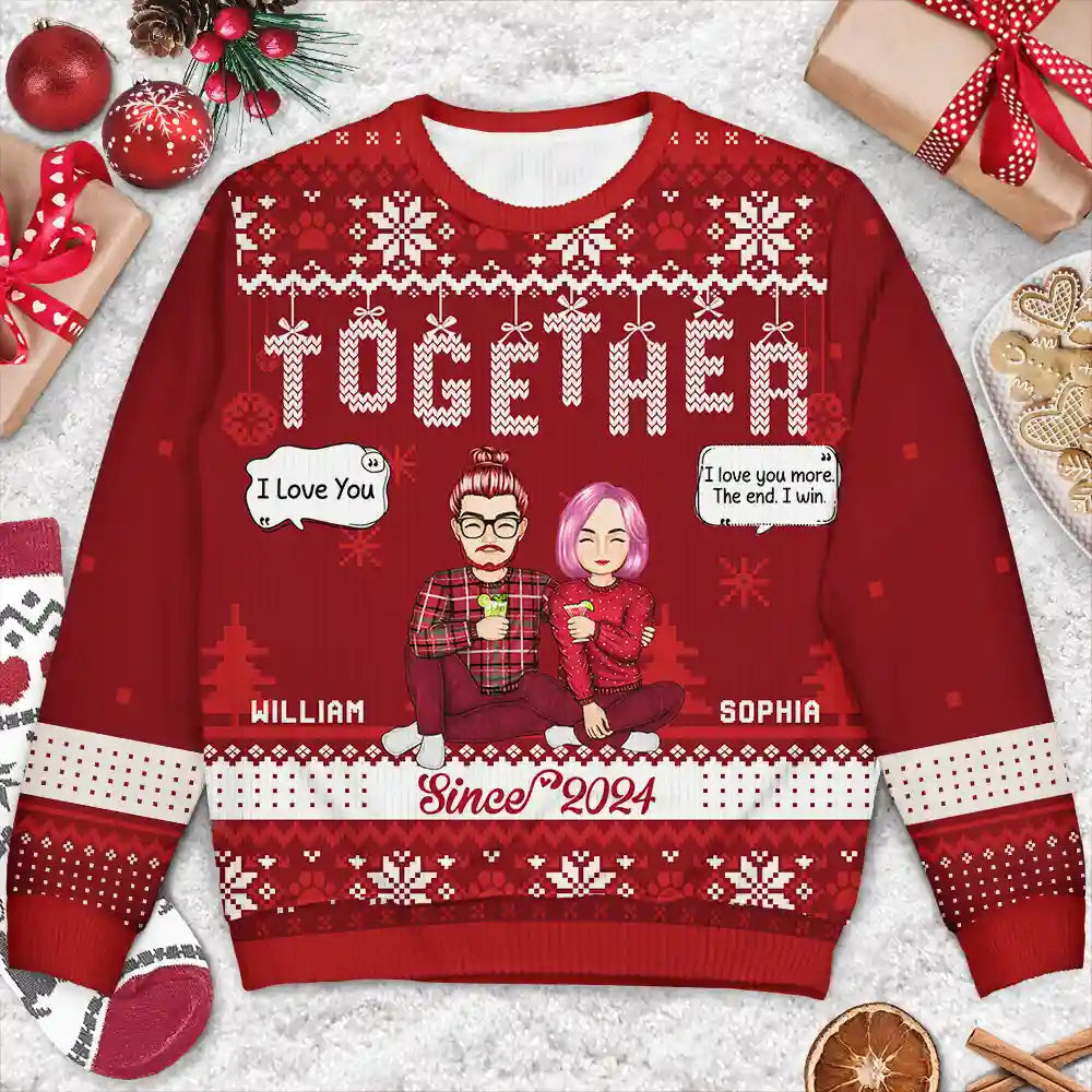 Christmas Couples Together Since - Personalized Unisex Ugly Sweater