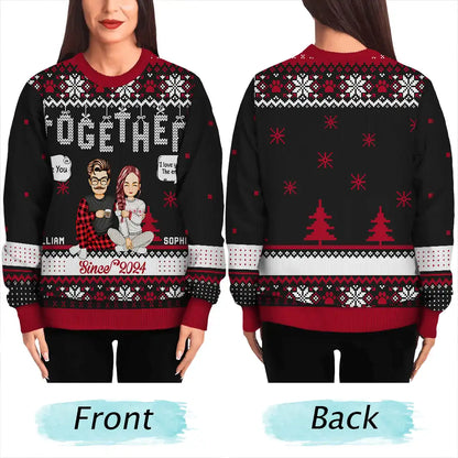 Christmas Couples Together Since - Personalized Unisex Ugly Sweater