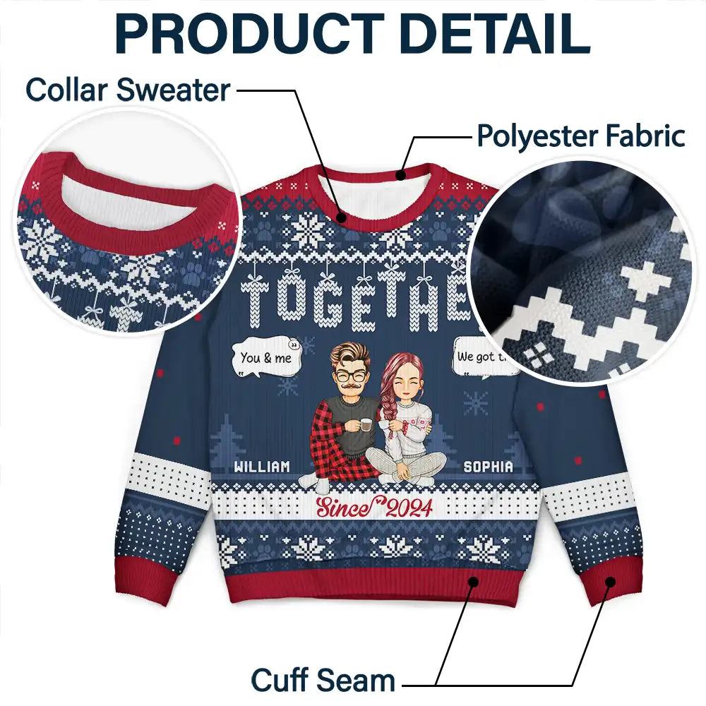 Christmas Couples Together Since - Personalized Unisex Ugly Sweater