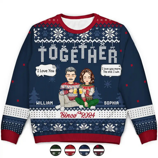 Christmas Couples Together Since - Personalized Unisex Ugly Sweater