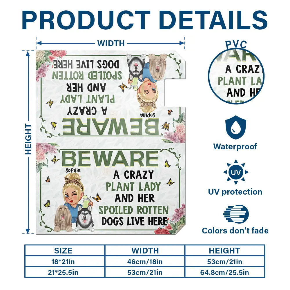 A Crazy Plant Lady & Her Spoiled Rotten Dogs - Personalized Mailbox Cover