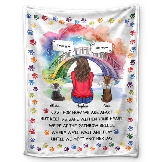 Pet Lovers,Dog Lovers,Cat Lovers - Dog Cat Memorial Keep Me Safe Within Your Heart - Personalized Fleece Blanket, Sherpa Blanket