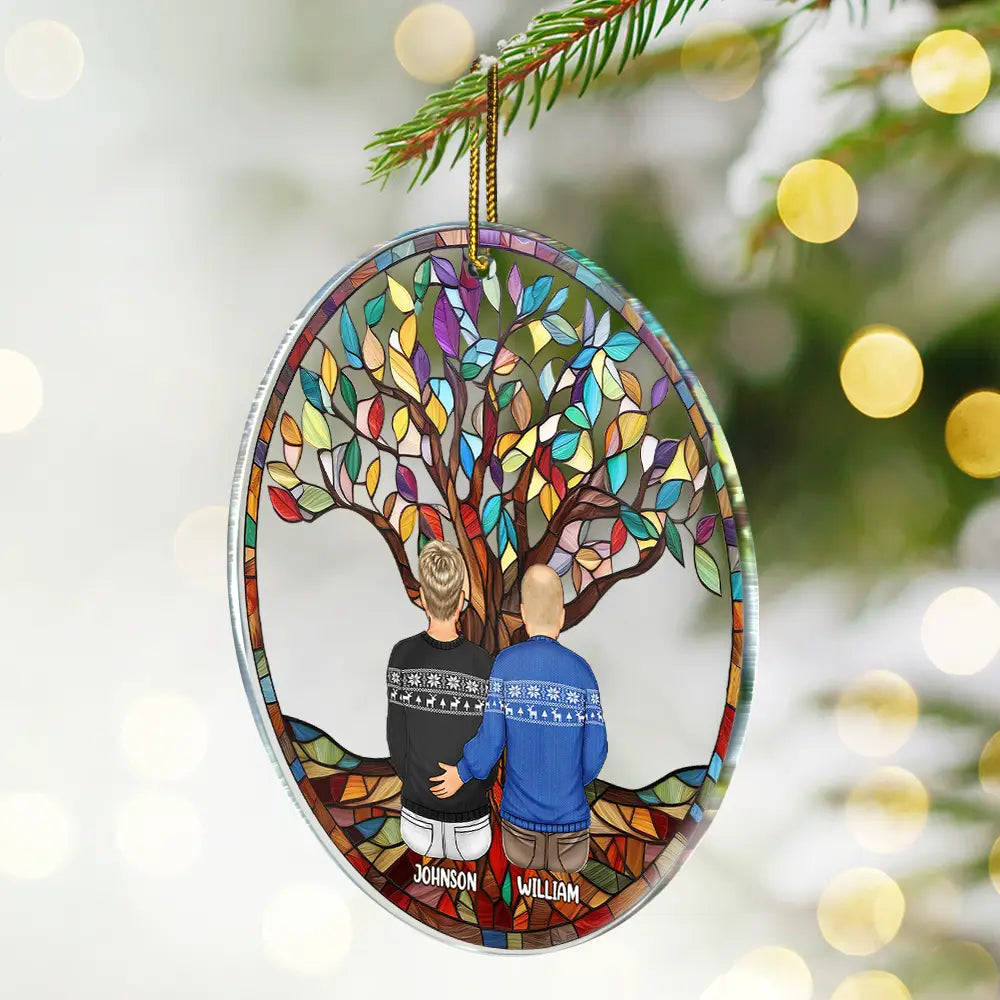 Family Forever Unbreakable Bond Tree Of Life - Personalized Circle Acrylic Ornament