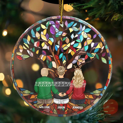 Family Forever Unbreakable Bond Tree Of Life - Personalized Circle Acrylic Ornament