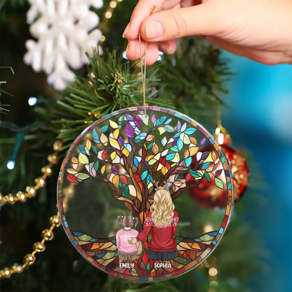 Family Forever Unbreakable Bond Tree Of Life - Personalized Circle Acrylic Ornament