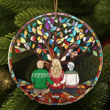 Family Forever Unbreakable Bond Tree Of Life - Personalized Circle Acrylic Ornament