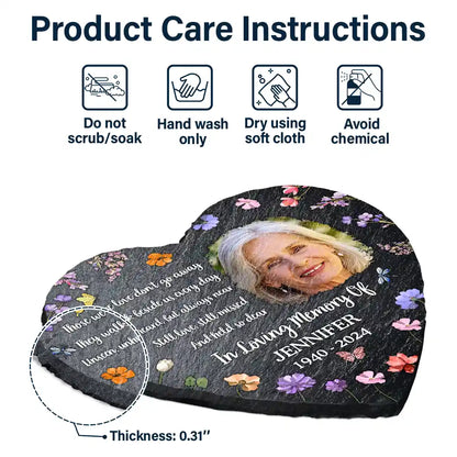 Custom Photo Those We Love Don't Go Away - Personalized Heart Memorial Garden Stone