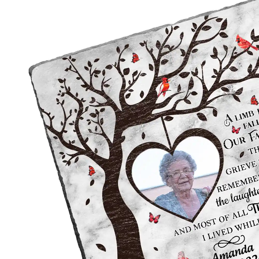 Custom Photo A Limb Has Fallen From Our Family Tree - Personalized Rectangle Memorial Garden Stone