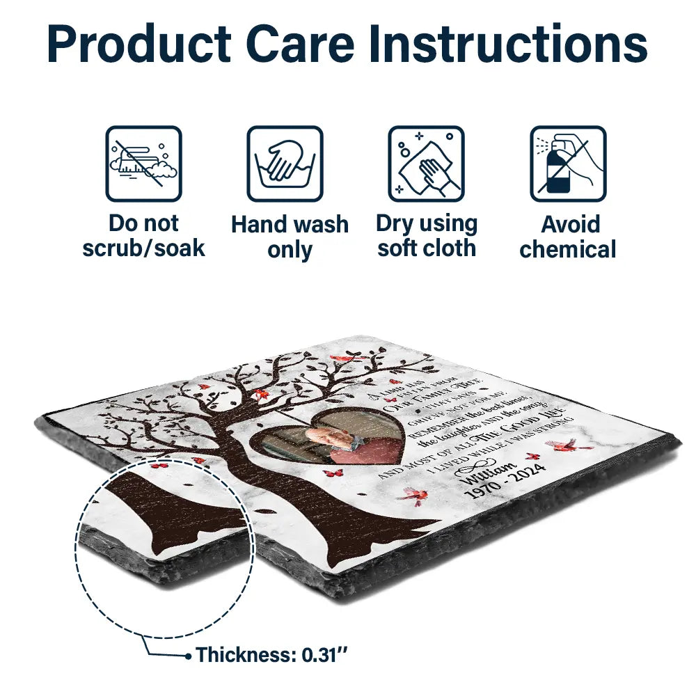 Custom Photo A Limb Has Fallen From Our Family Tree - Personalized Rectangle Memorial Garden Stone