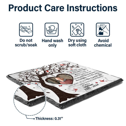 Custom Photo A Limb Has Fallen From Our Family Tree - Personalized Rectangle Memorial Garden Stone