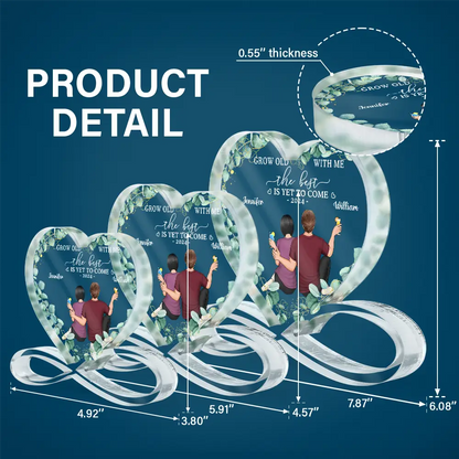 Backside Couple Newly Engaged The Best Is Yet To Come - Personalized Heart Infinity Shaped Acrylic Plaque