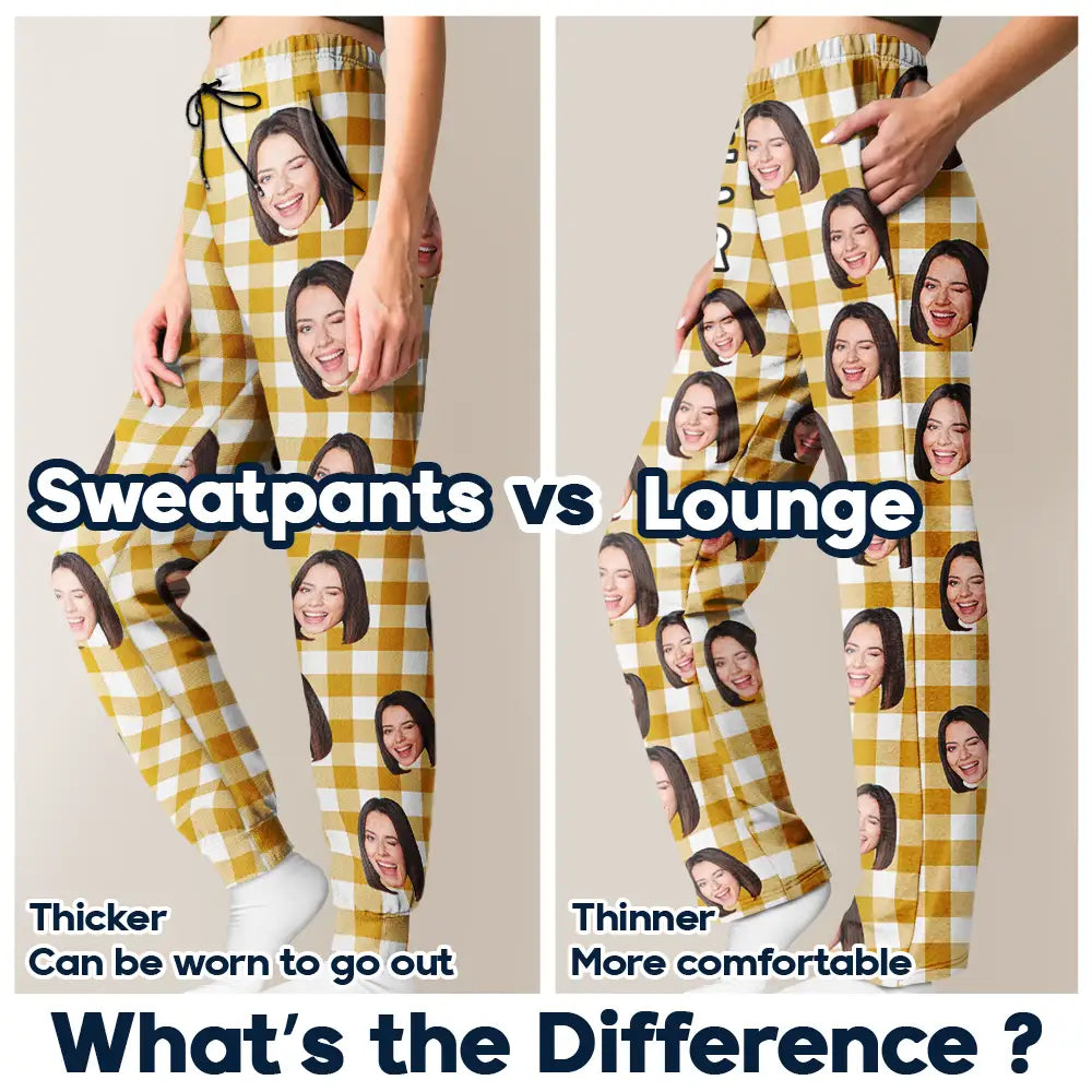 Custom Photo I Love My Wife Husband Girlfriend Boyfriend Plaid Pattern - Personalized Pajama Pants