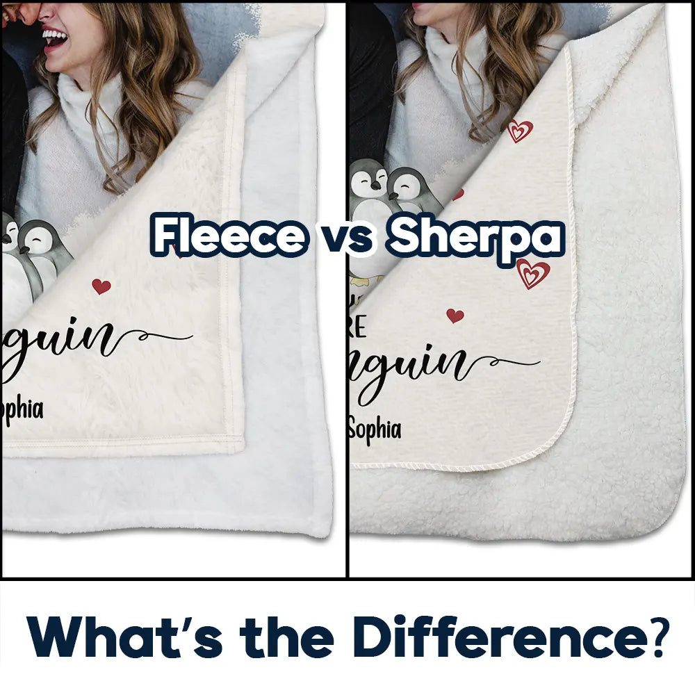 Custom Photo Couple You Are My Penguin - Personalized Fleece Blanket, Sherpa Blanket