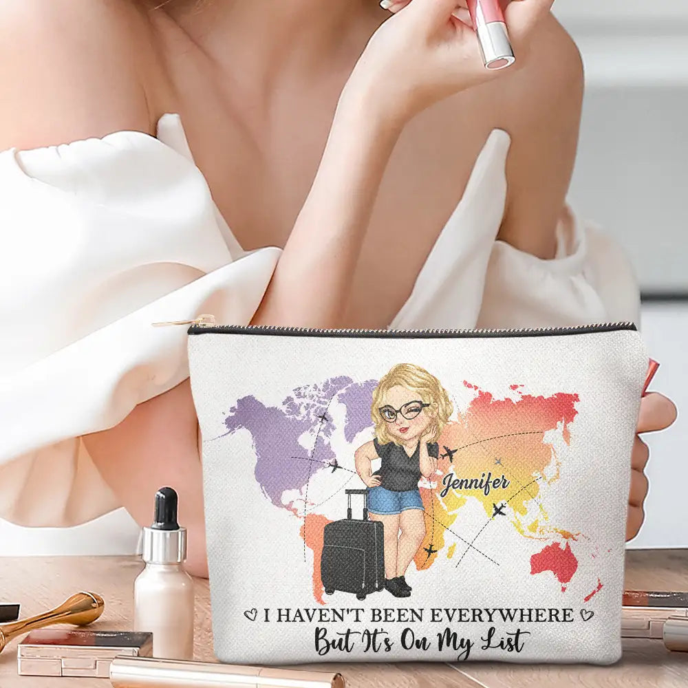 Excuse Me While I Travel The World - Personalized Cosmetic Bag