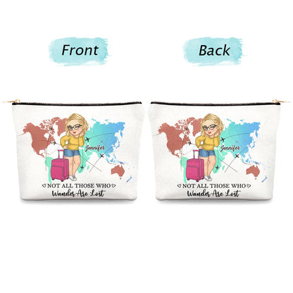 Excuse Me While I Travel The World - Personalized Cosmetic Bag