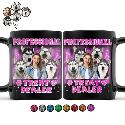 Custom Photo Dog Cat Pet Lover Professional Treat Dealer - Personalized Black Mug