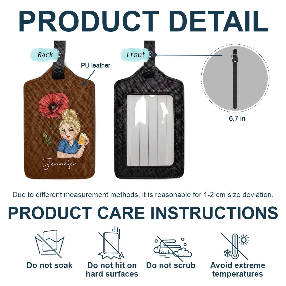 Birth Month Flower Travel Lover - Personalized Luggage Tag