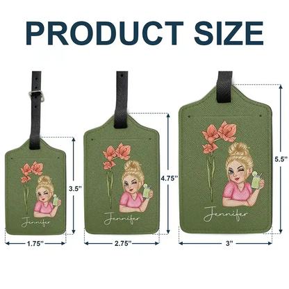 Birth Month Flower Travel Lover - Personalized Luggage Tag