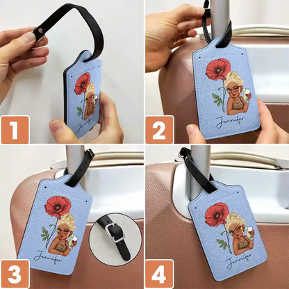 Birth Month Flower Travel Lover - Personalized Luggage Tag
