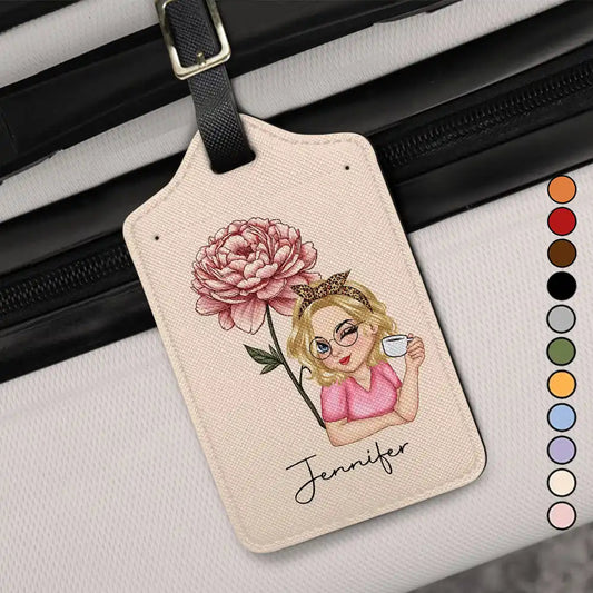 Birth Month Flower Travel Lover - Personalized Luggage Tag