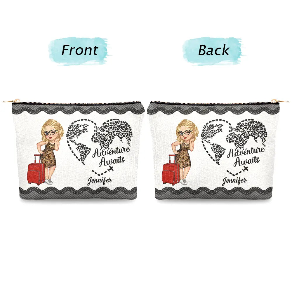 Adventure Awaits Travel - Personalized Cosmetic Bag