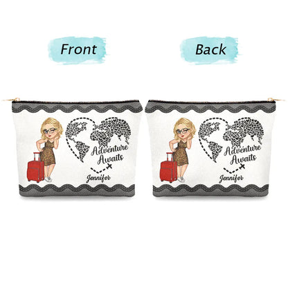 Adventure Awaits Travel - Personalized Cosmetic Bag